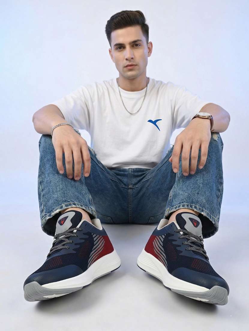 men solid blue lace up shoe - 22472881 -  Standard Image - 1