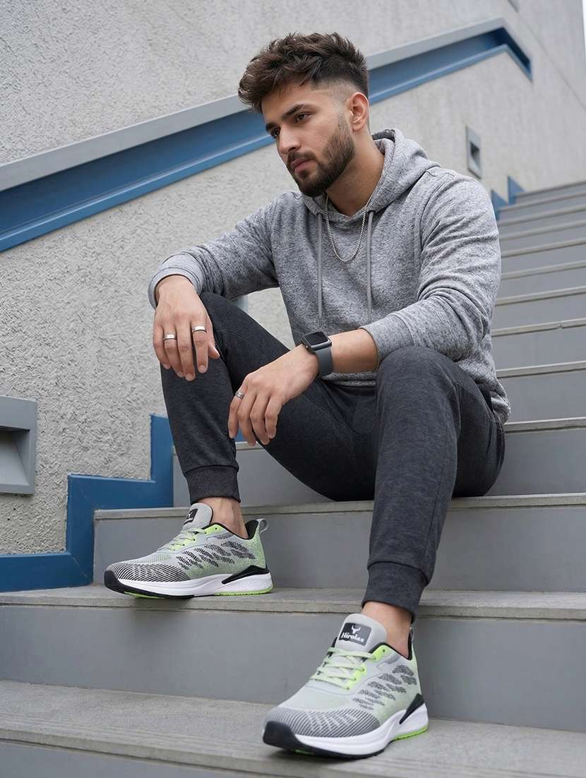 men solid grey lace up shoe - 22472891 -  Standard Image - 1