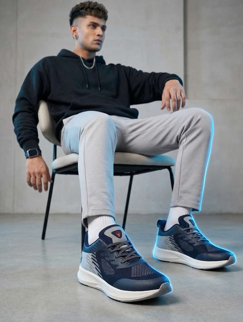 men solid  navy blue lace up shoe - 22472893 -  Standard Image - 1