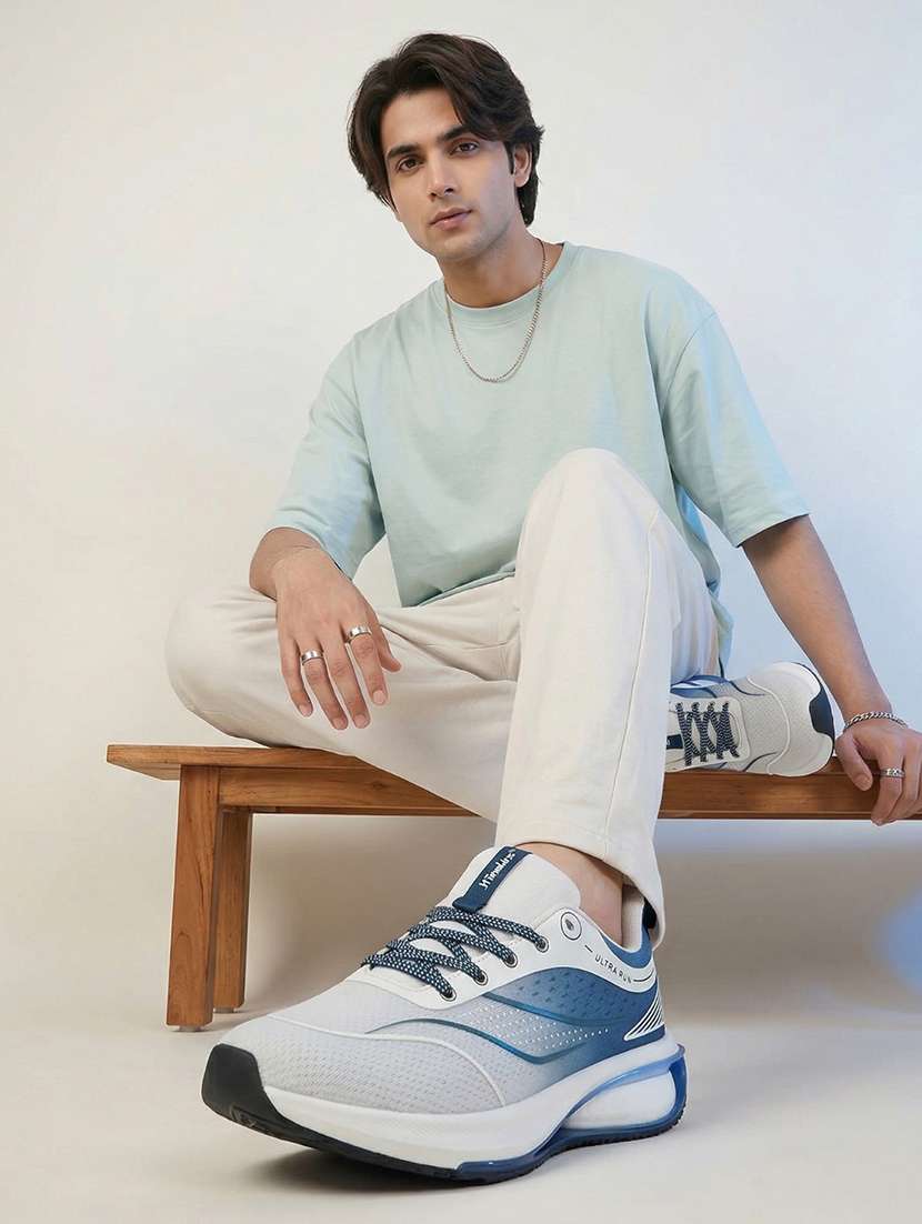 men solid white lace up shoe - 22472899 -  Standard Image - 1