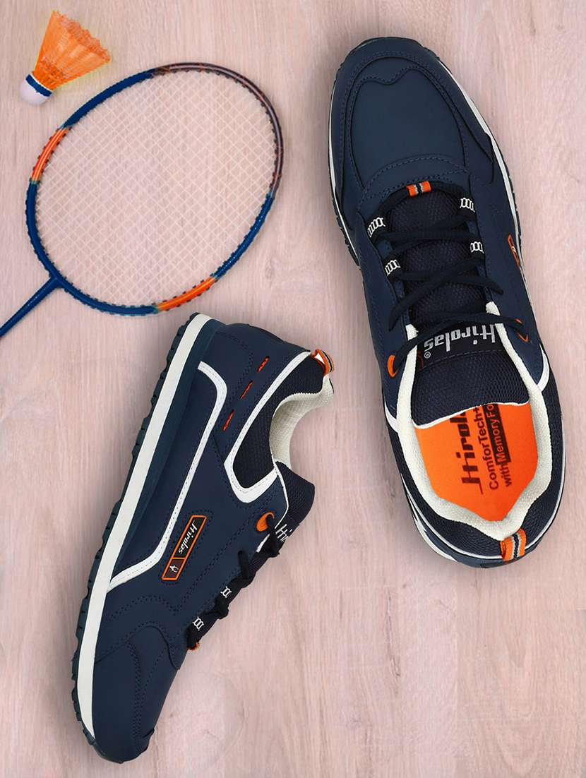 men solid blue lace up shoe