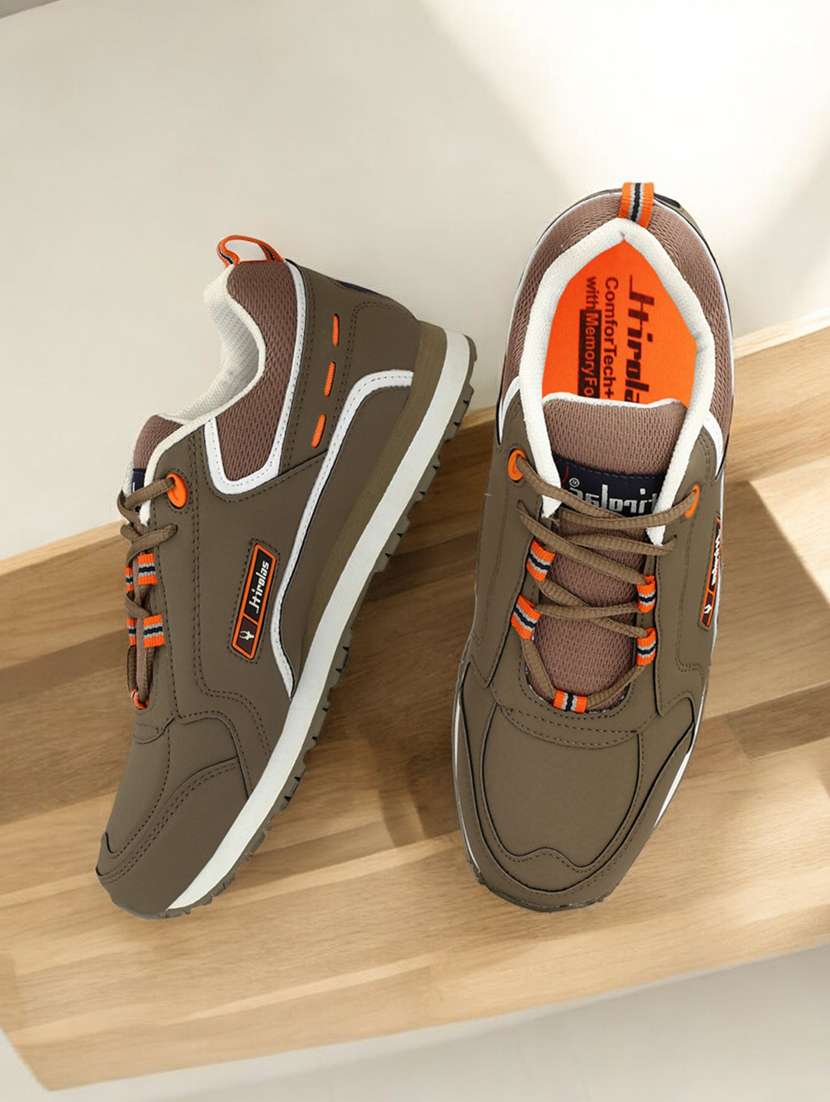 men solid brown lace up shoe