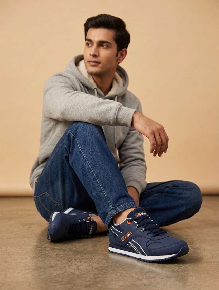 men solid blue lace up shoe - 22472941 -  Standard Image - 1