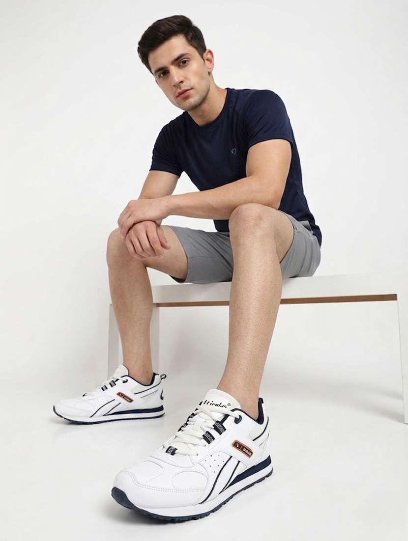 men solid white lace up shoe - 22472944 -  Standard Image - 1