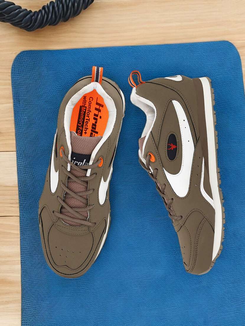 men solid brown lace up shoe