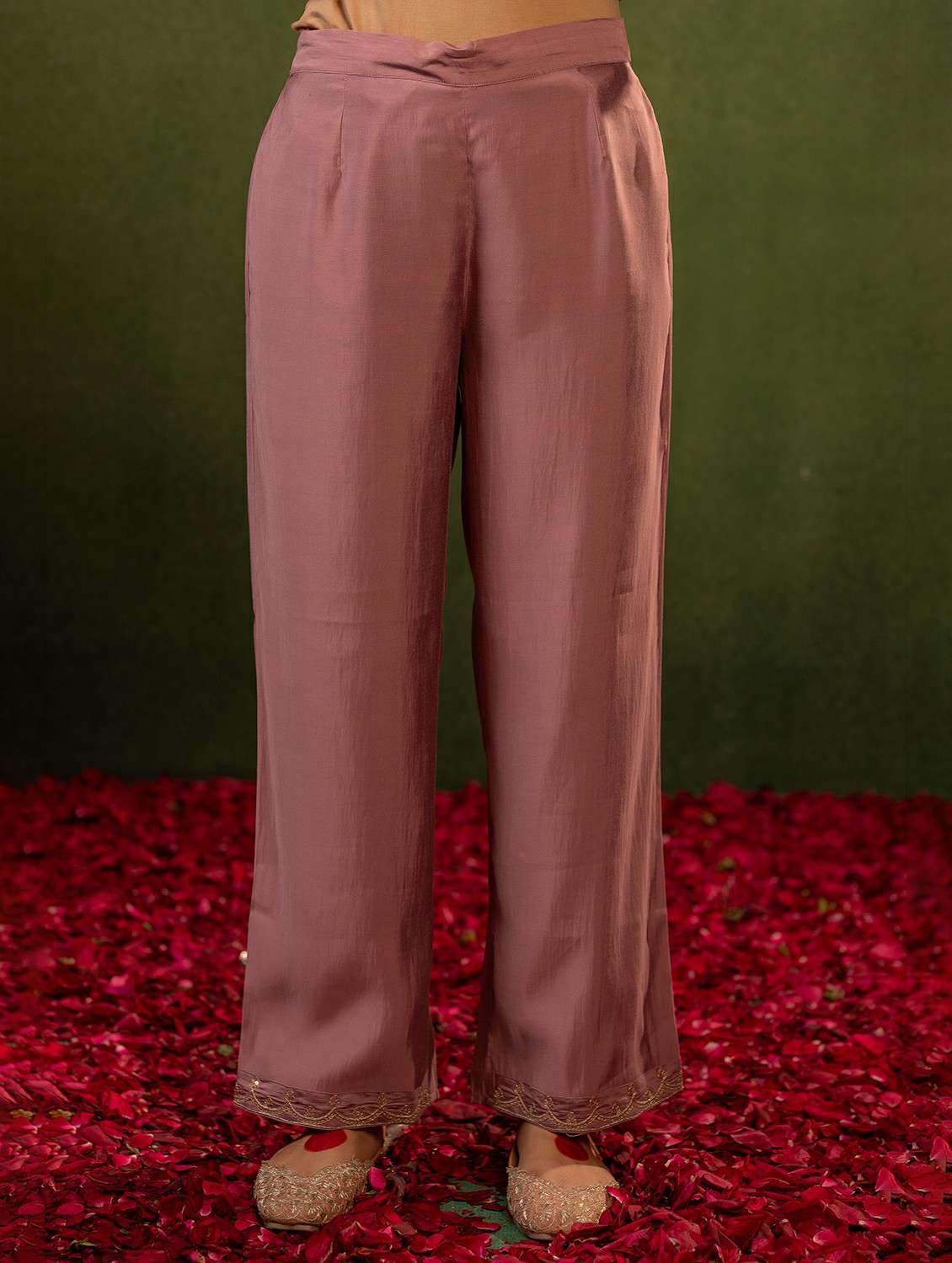 women solid with work three quarter sleeve kurta pant with dupatta set - 22473169 -  Standard Image - 4