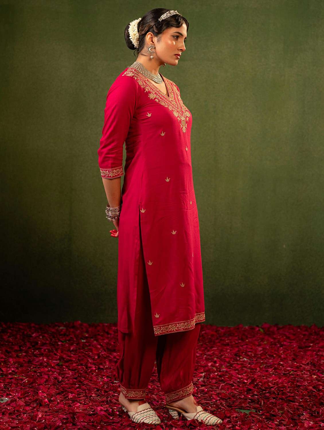 women pink kurta salwar set - 22473175 -  Standard Image - 1