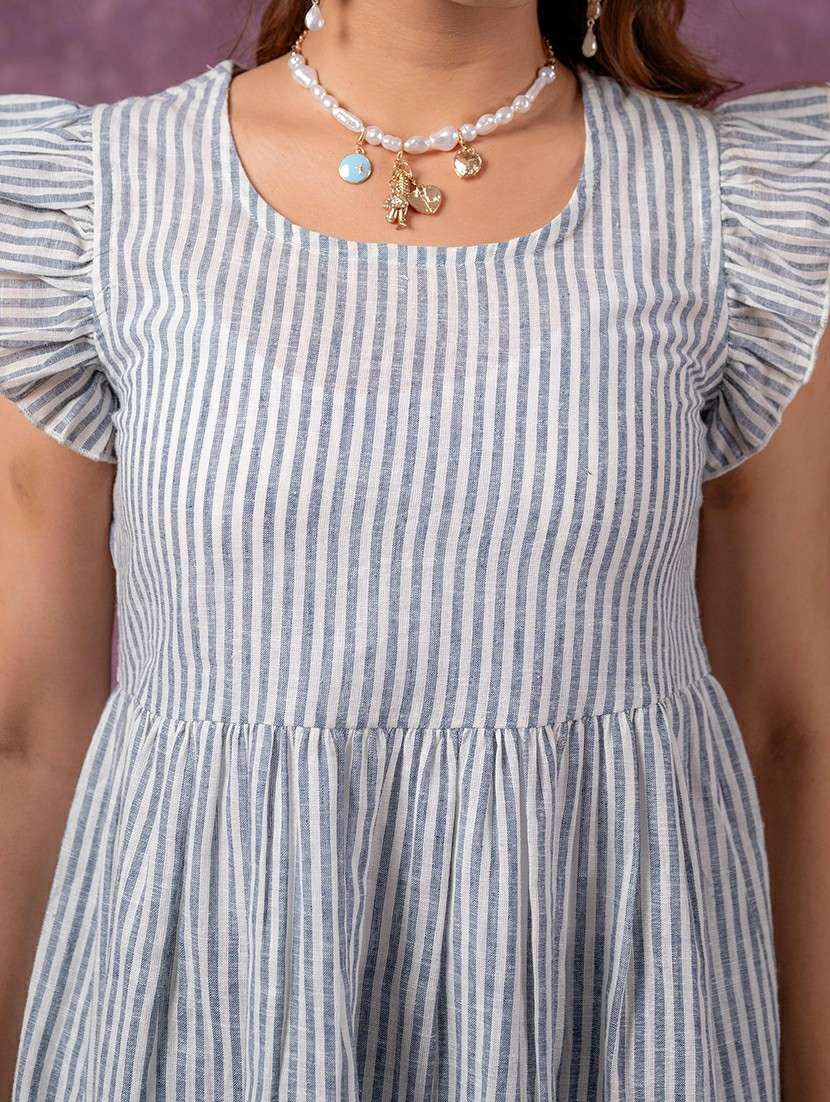 Women Striped Sleeveless A-line Top - 22473193 -  Standard Image - 1