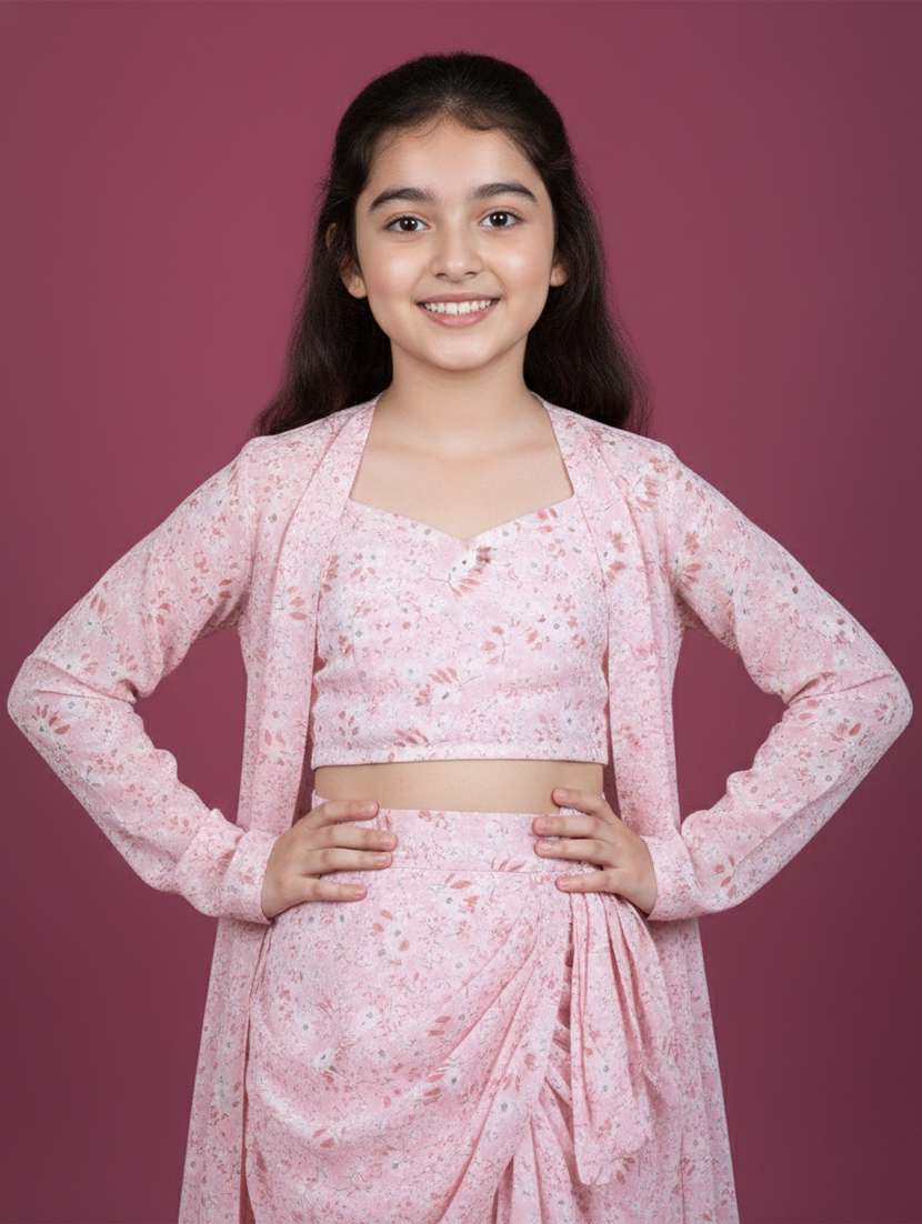 Kids Pink Cotton Skirt Top Set Suit Set - 22473212 -  Standard Image - 1