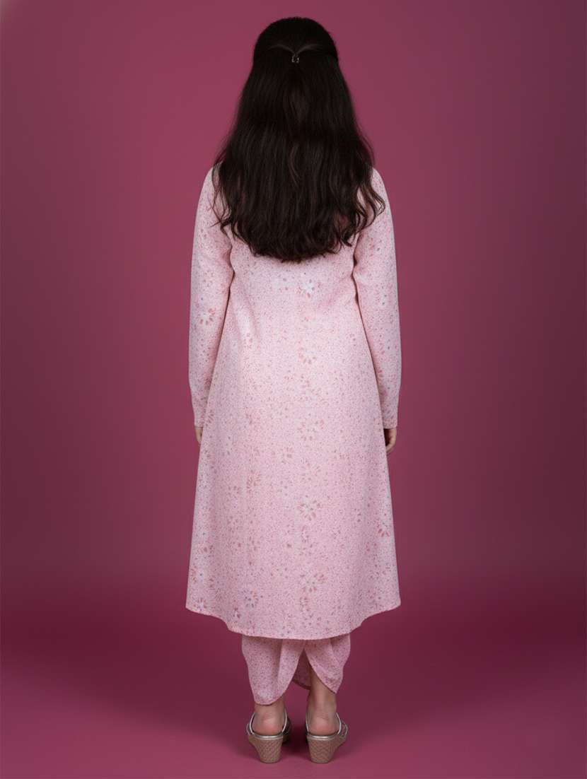 Kids Pink Cotton Skirt Top Set Suit Set - 22473212 -  Standard Image - 4