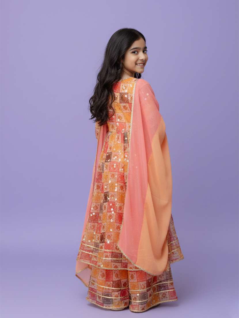 girl viscose kurta sharara set suit set - 22473222 -  Standard Image - 4