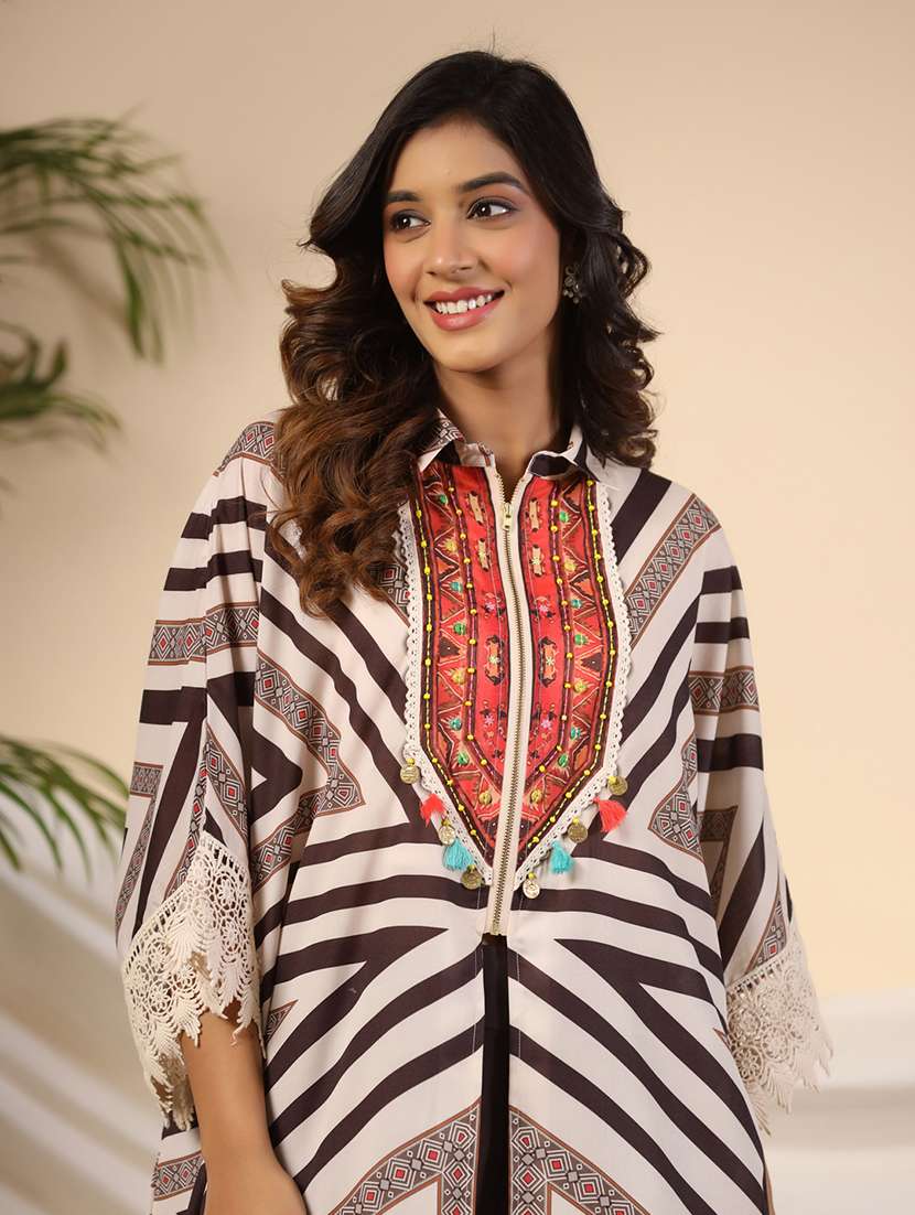 women brown cotton regular top - 22473265 -  Standard Image - 1