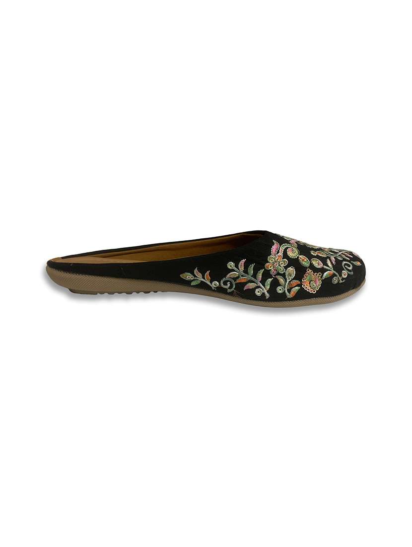 women black slip on jutis & mojari - 22473270 -  Standard Image - 1