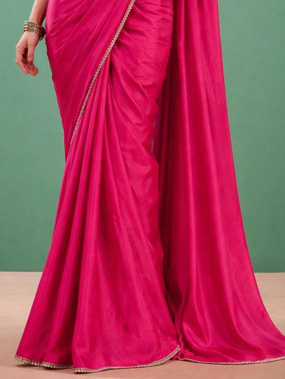 women solid with bordered saree with blouse - 22473305 -  Standard Image - 1