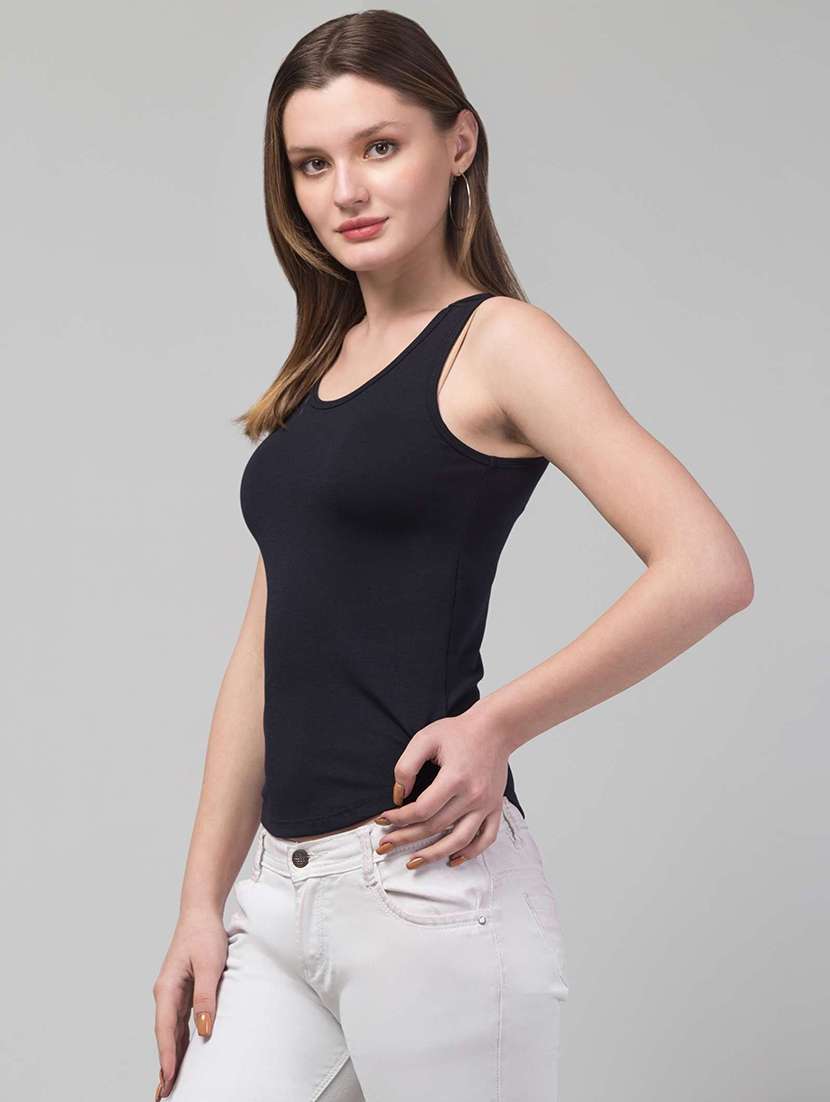 women solid sleeveless tank top - 22473326 -  Standard Image - 1