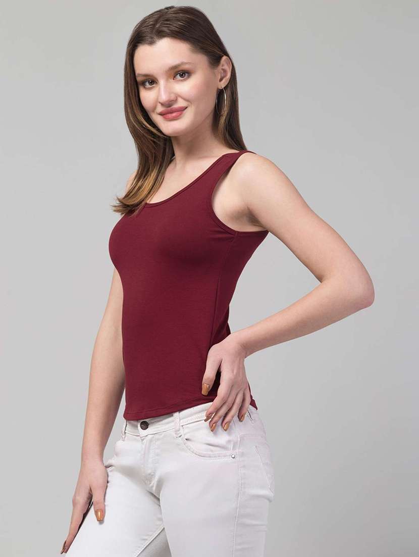 women solid sleeveless tank top - 22473331 -  Standard Image - 1