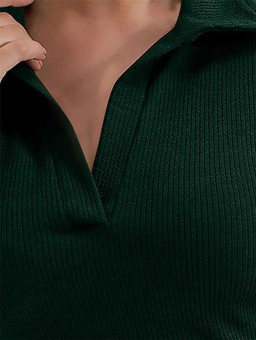 women solid green viscose regular top - 22473339 -  Standard Image - 1