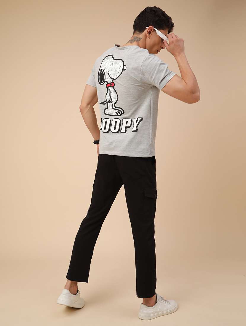 grey cotton blend front & back print tshirt - 22473388 -  Standard Image - 4
