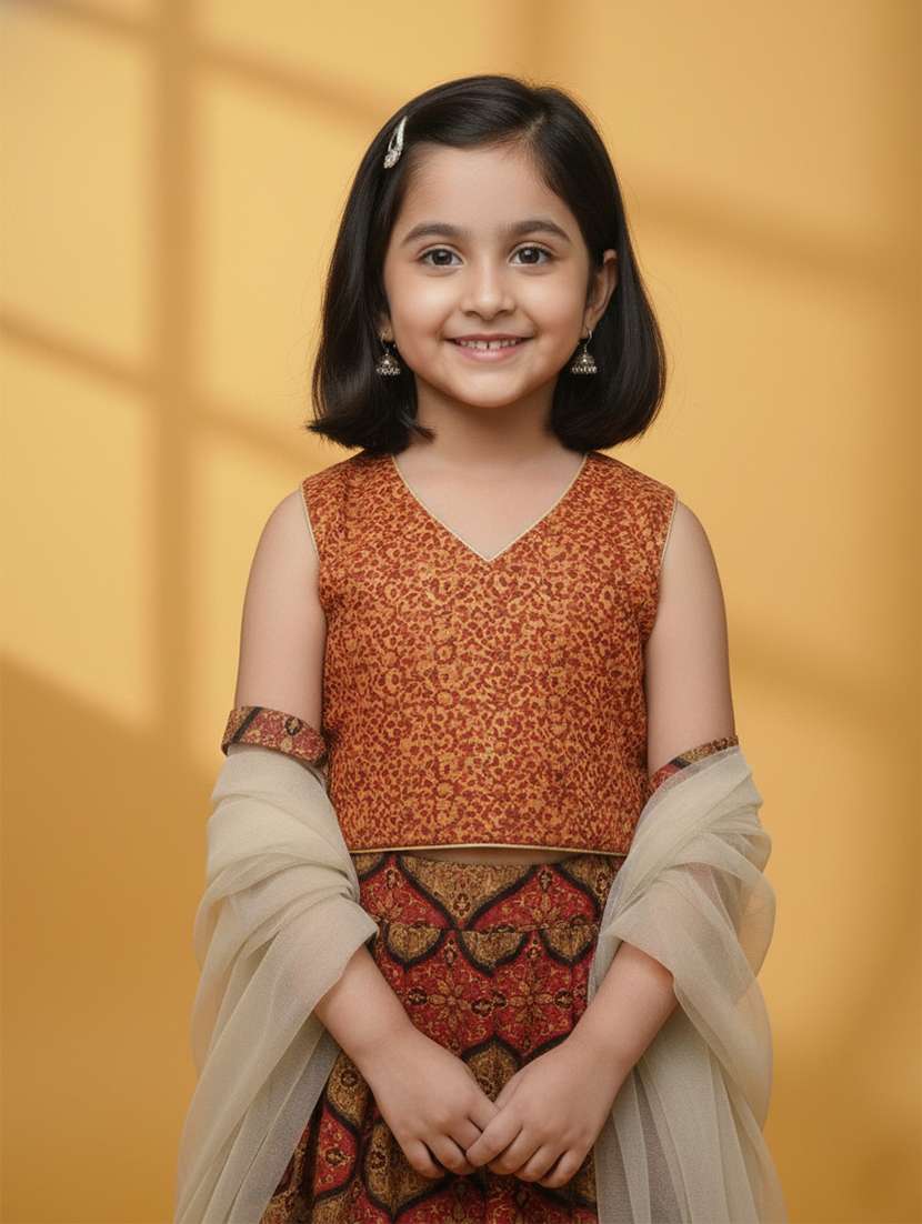 girls multi colored cotton lehenga choli - 22473422 -  Standard Image - 1