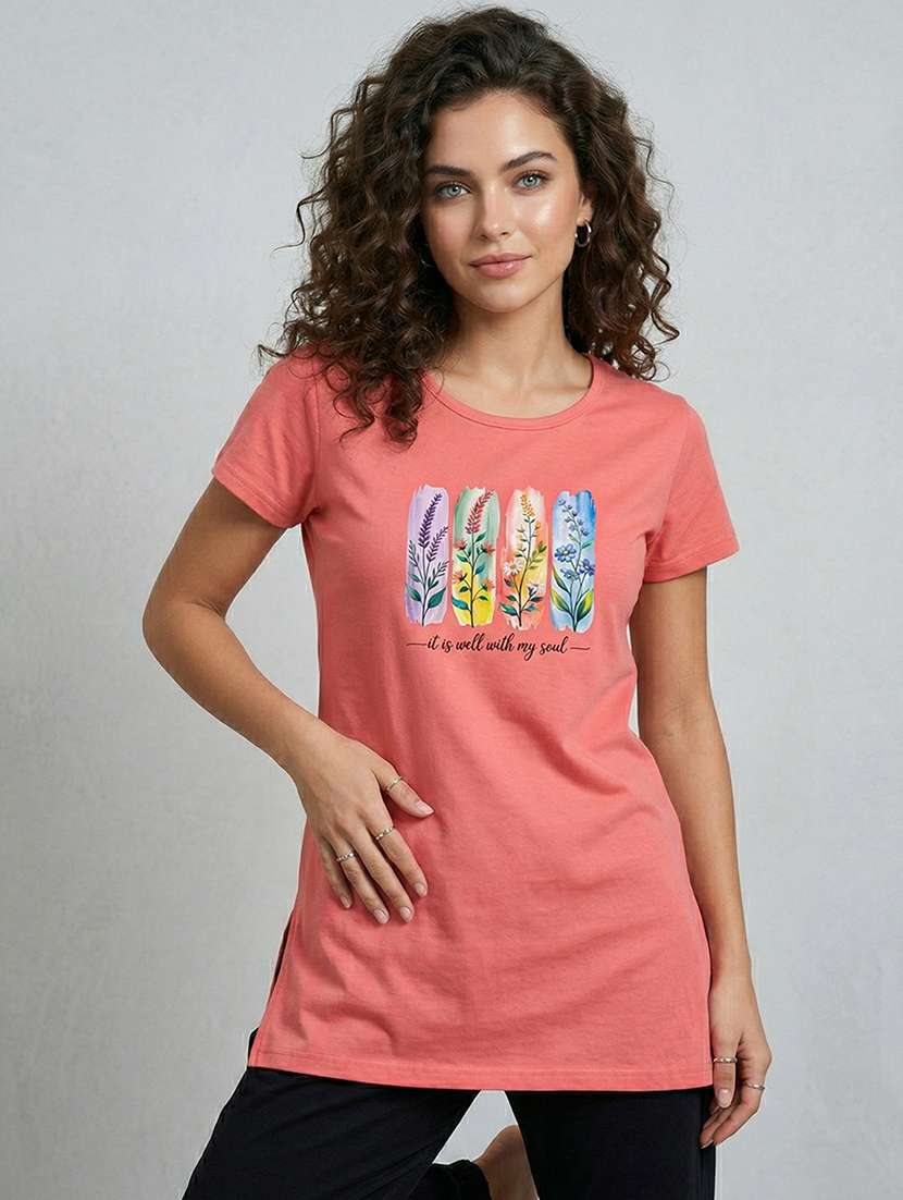 women pack of 2 printed short sleeve loungewear t-shirt - 22473596 -  Standard Image - 1
