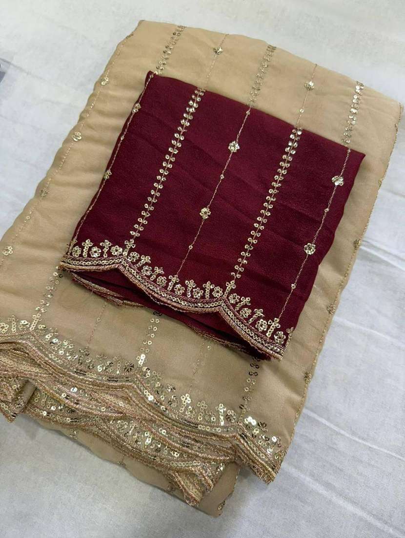 women embroidered saree with attached blouse with blouse - 22473661 -  Standard Image - 1