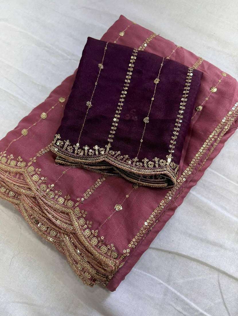 women magenta embroidered saree with blouse - 22473664 -  Standard Image - 1