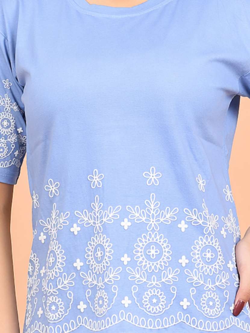 women embroidered short sleeve top - 22473668 -  Standard Image - 1