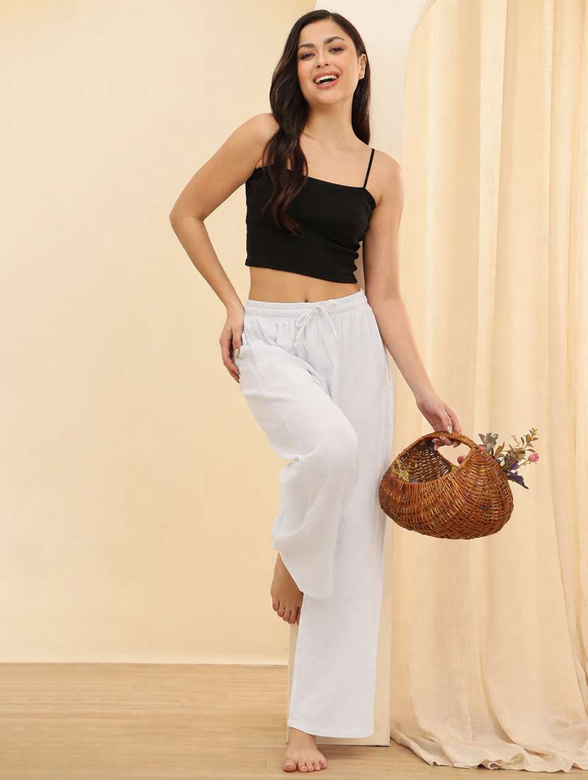 women off white cotton s pajama - 22473674 -  Standard Image - 4