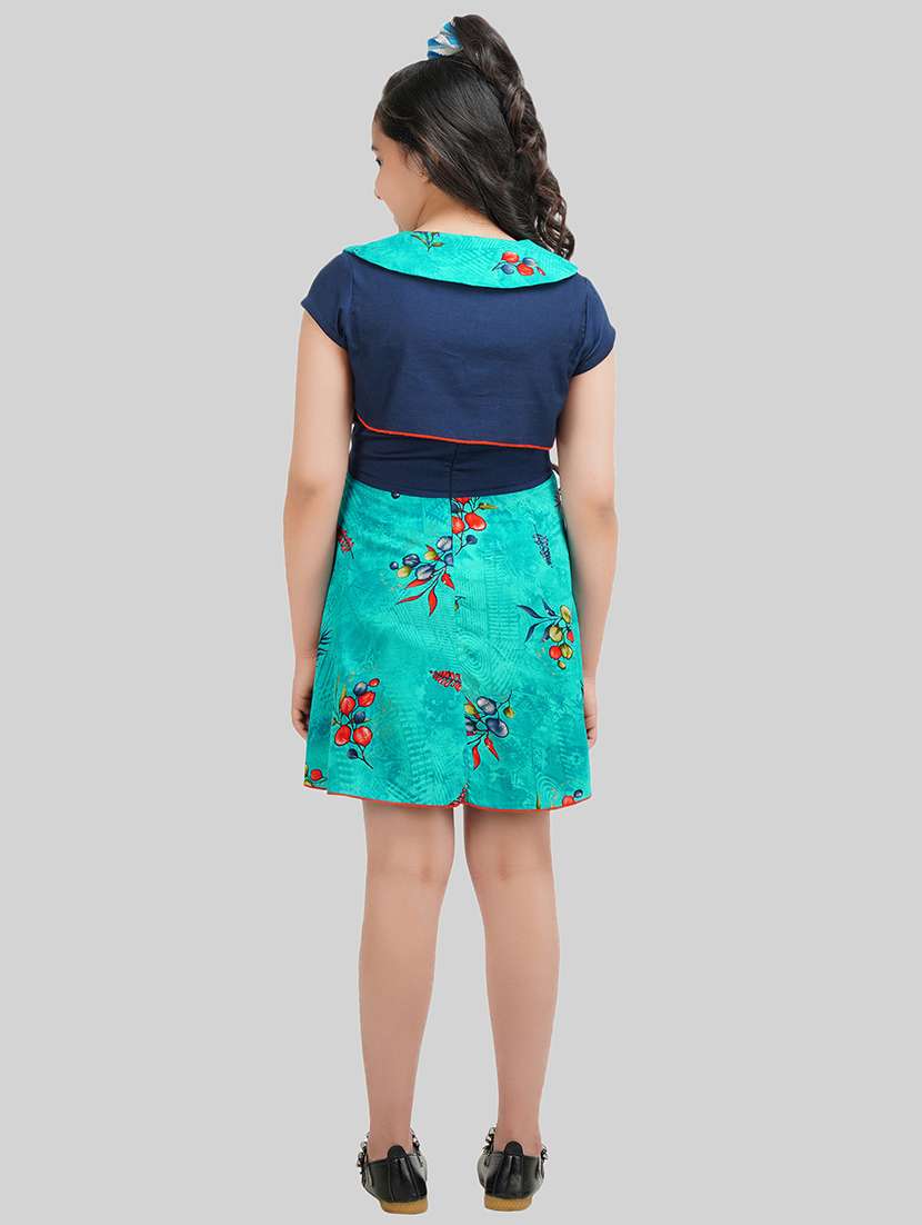 girl green viscose a-line dress - 22473738 -  Standard Image - 4
