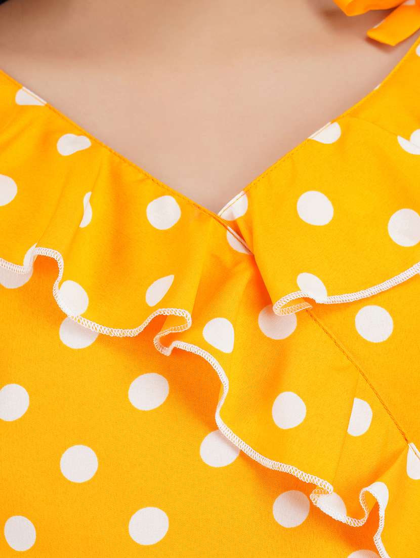 Girl Yellow Polyester Fit & Flare Dress - 22473769 -  Standard Image - 1