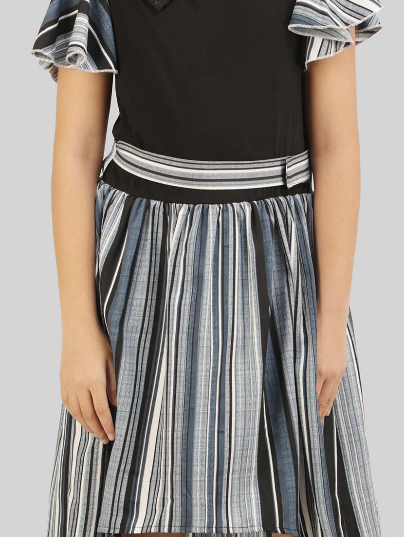 girls black polyester fit & flare dress - 22473771 -  Standard Image - 1