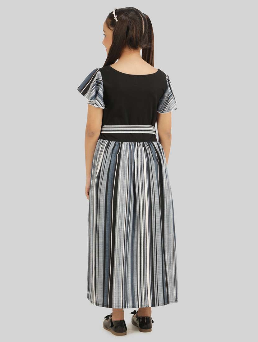 girls black polyester fit & flare dress - 22473771 -  Standard Image - 4