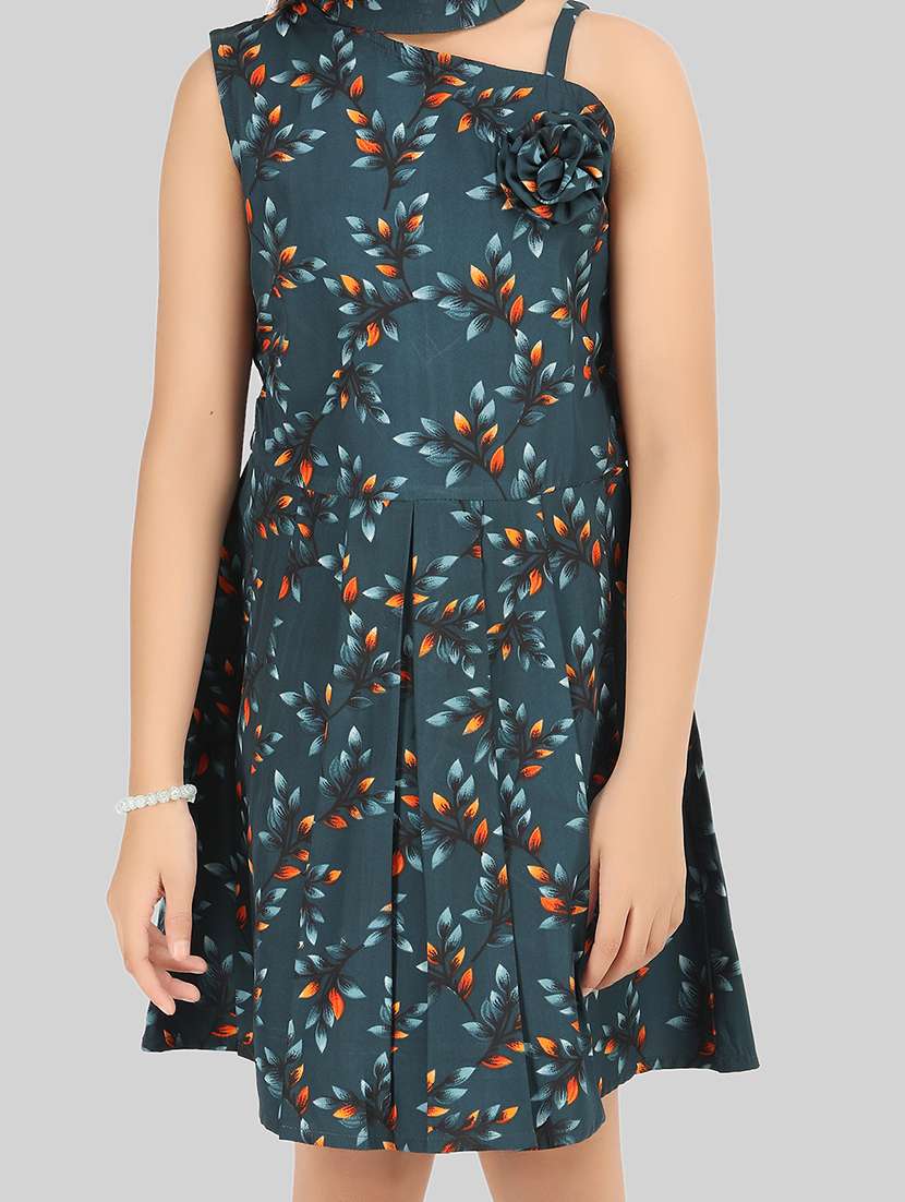 women green polyester fit & flare dress - 22473780 -  Standard Image - 1