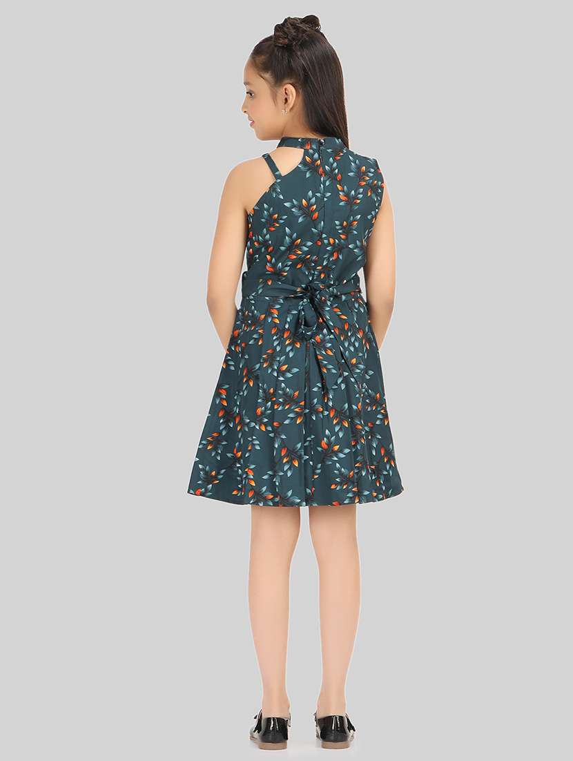 women green polyester fit & flare dress - 22473780 -  Standard Image - 4