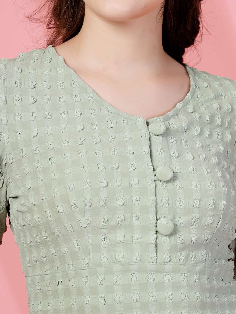women solid puff sleeve crop top - 22473831 -  Standard Image - 1