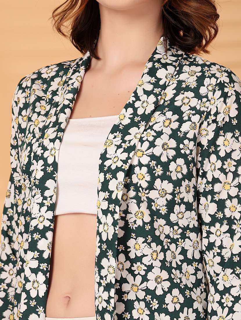 women green polyester casual blazer - 22473848 -  Standard Image - 1