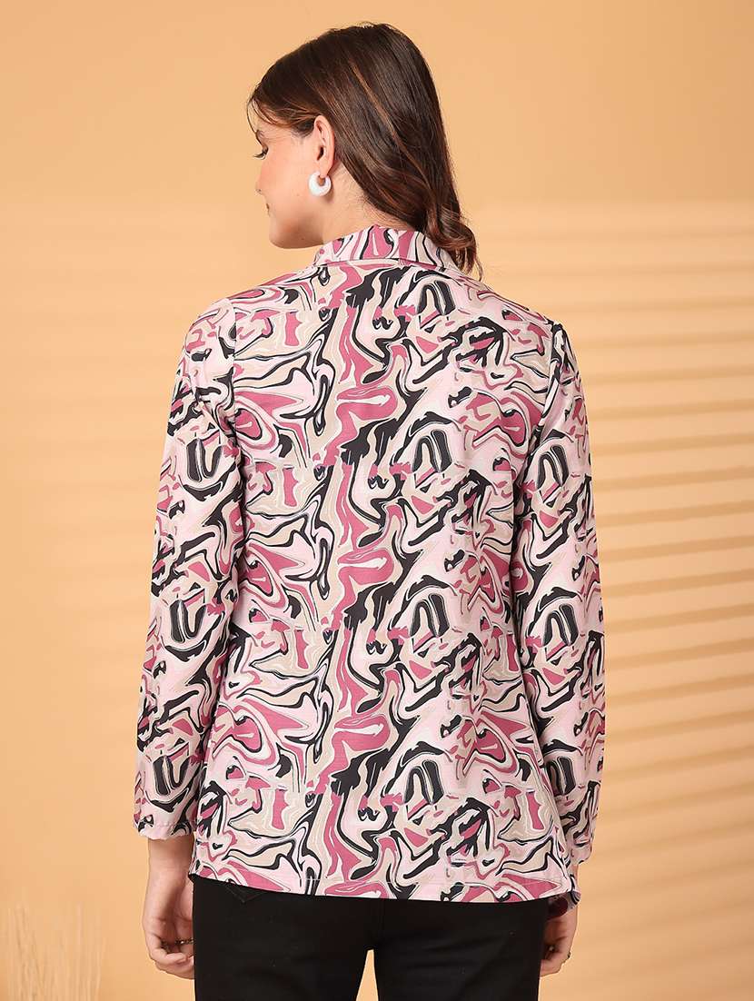 women pink cotton casual blazer - 22473850 -  Standard Image - 4