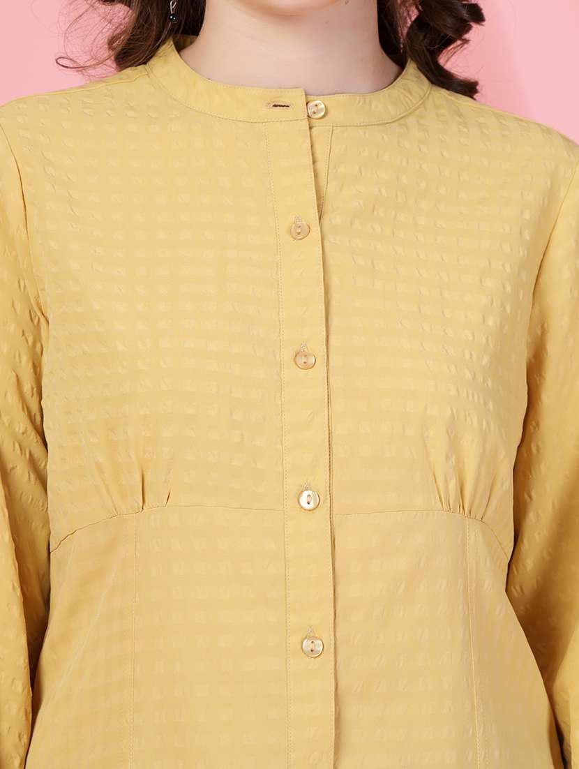 women checks yellow viscose regular shirt - 22473904 -  Standard Image - 1