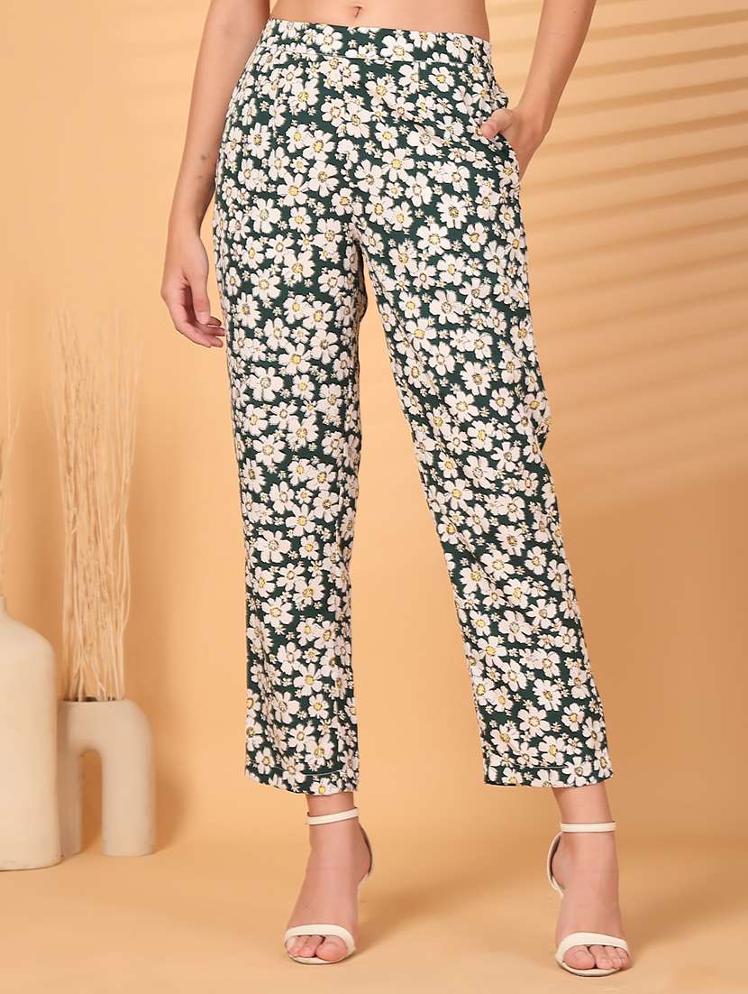 women green polyester palazzo - 22473910 -  Standard Image - 1