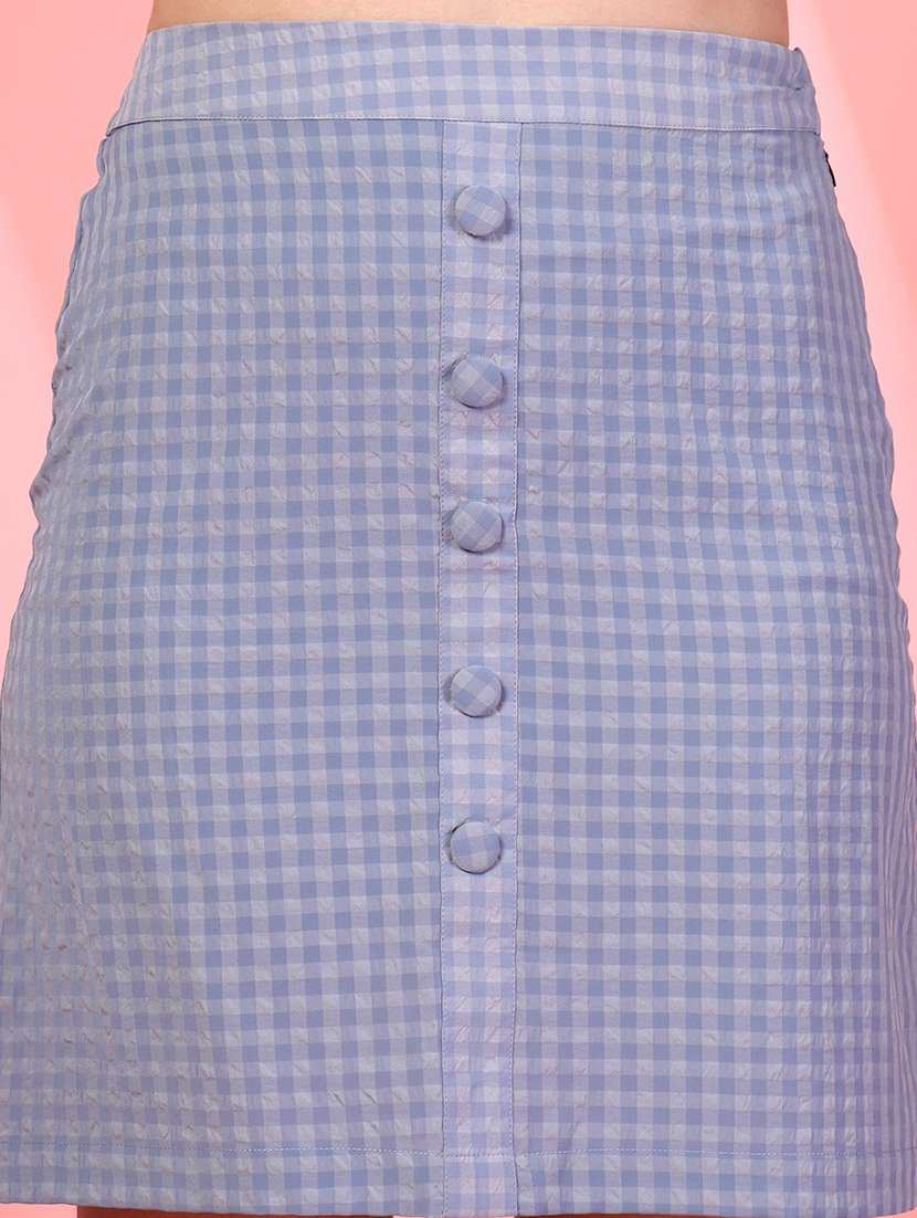 Women Blue Viscose Straight Skirt - 22473927 -  Standard Image - 1
