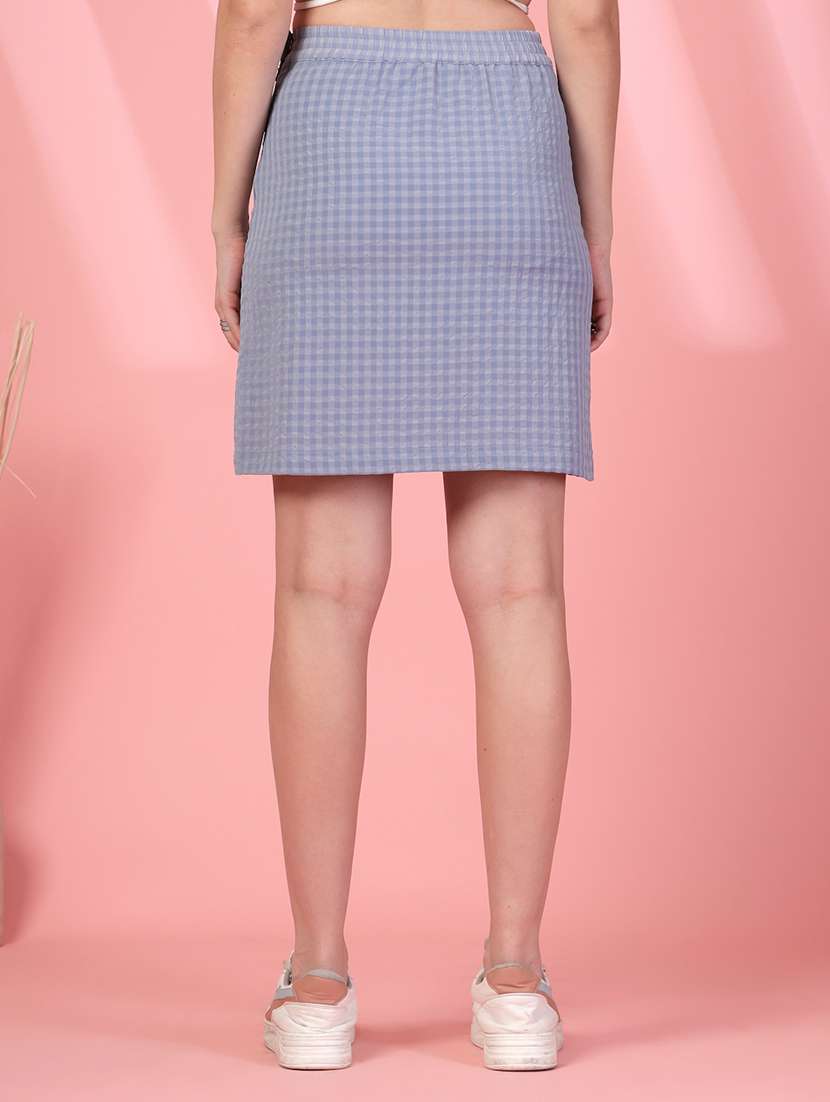 Women Blue Viscose Straight Skirt - 22473927 -  Standard Image - 4