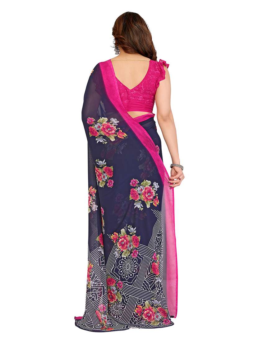 women pack of 2 printed combo saree with blouse - 22474983 -  Standard Image - 1