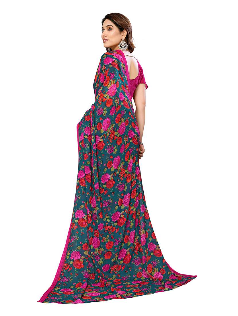 women pack of 2 printed combo saree with blouse - 22476307 -  Standard Image - 1