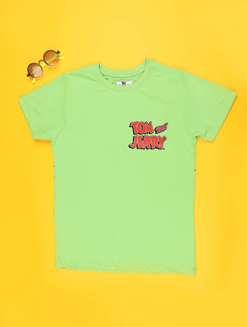 green cotton placement print tee - 22476985 -  Standard Image - 1