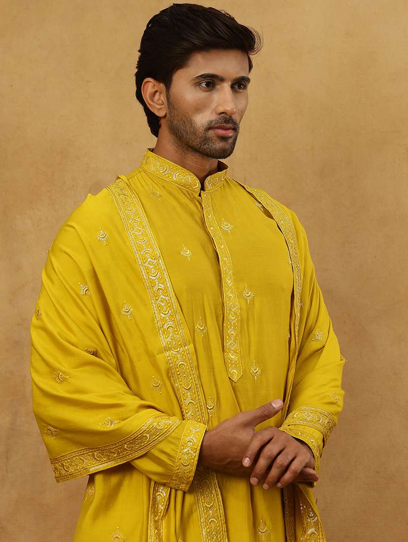 men embroidered long sleeve ethnic set - 22477065 -  Standard Image - 1
