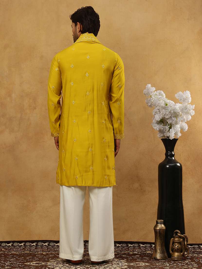 men embroidered long sleeve ethnic set - 22477065 -  Standard Image - 4