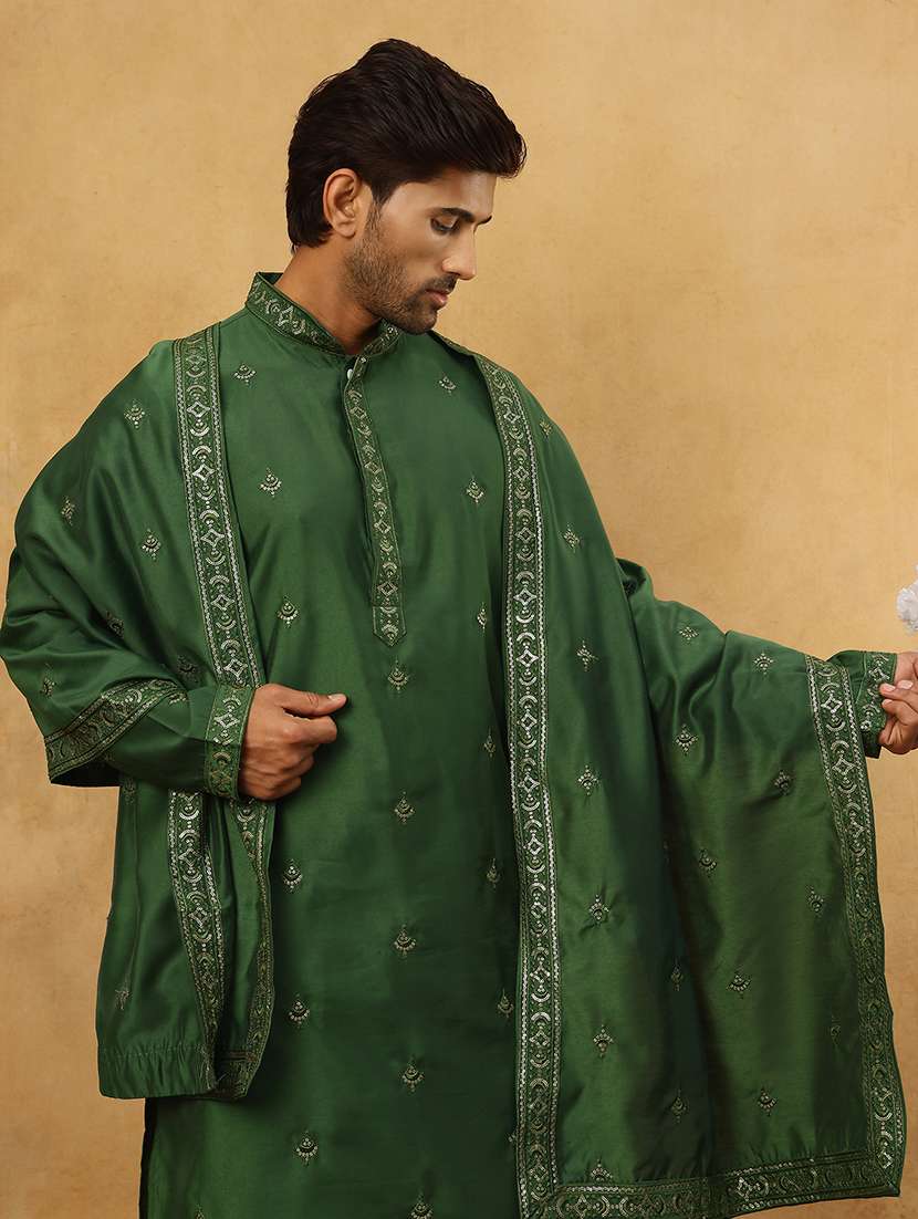 men embroidered long sleeve ethnic set - 22477066 -  Standard Image - 1