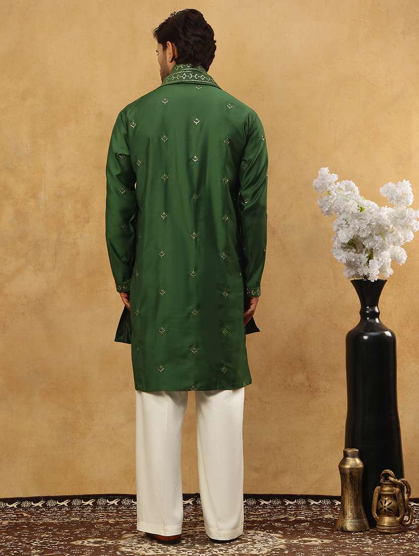 men embroidered long sleeve ethnic set - 22477066 -  Standard Image - 4