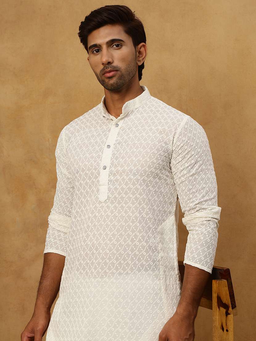 men embroidered long sleeve ethnic set - 22477124 -  Standard Image - 1