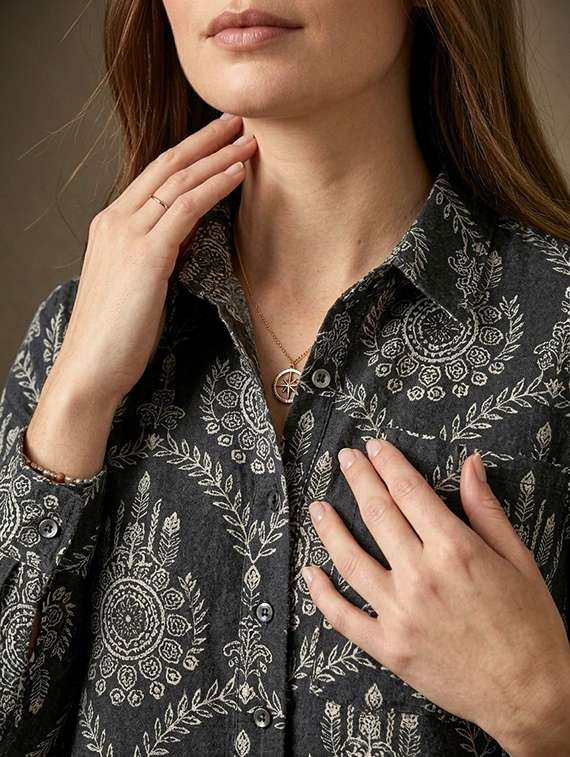 women printed black viscose straight dress - 22477142 -  Standard Image - 1